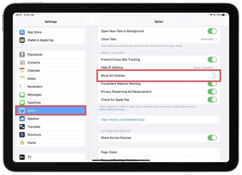 How to Enable Cookies on an iPad