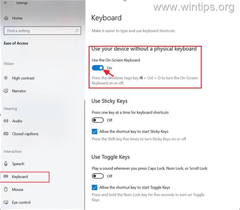 How to Enable or Disable the On Screen Keyboard in Windows 10