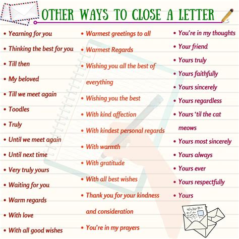How to End a Letter in English ESL Buzz