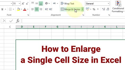 How to Enlarge a Single Cell Size in Excel YouTube
