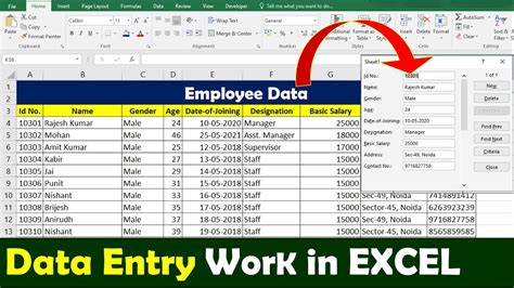 How to Enter Data in to a spreadsheet using Data Entry Form in Excel