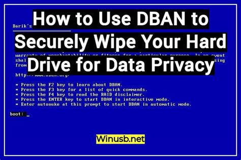 How to Erase a Hard Drive Using DBAN