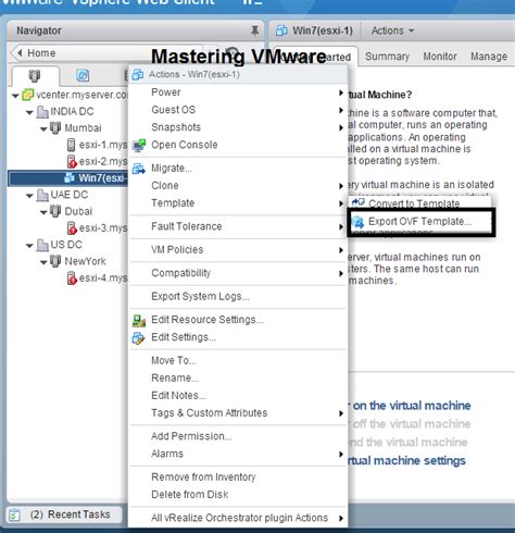 How to Export VM as a OVF or OVA Mastering VMware