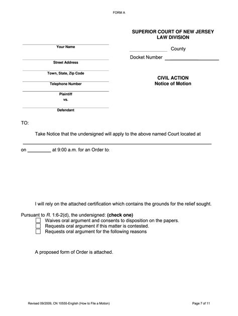 How to File a Motion in the Superior Court New Jersey Courts Judiciary
