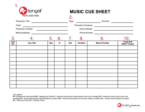 How to Fill Out a Music Cue Sheet
