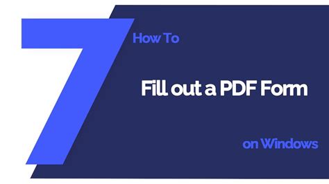 How to Fill out a PDF Form on Windows PDFelement 7 YouTube