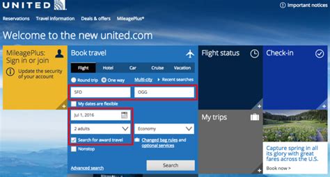 How to Find Award Space Using the United Airlines Website