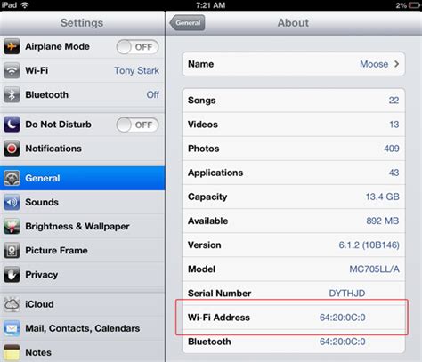 How to Find the MAC Address on an iPad
