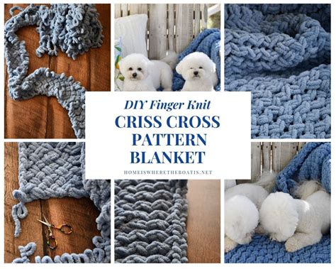 How to Finger Knit a Criss Cross Pattern Blanket with Loop Yarn Home