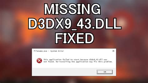 How to Fix D3d9 dll Is Missing or Not Found Errors