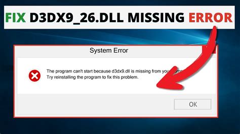 How to Fix D3dx9 26 dll Is Missing or Not Found Errors