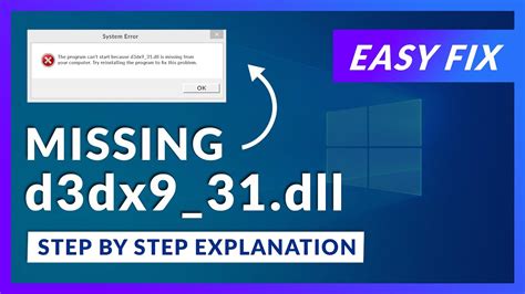 How to Fix D3dx9 31 dll Is Missing or Not Found Errors