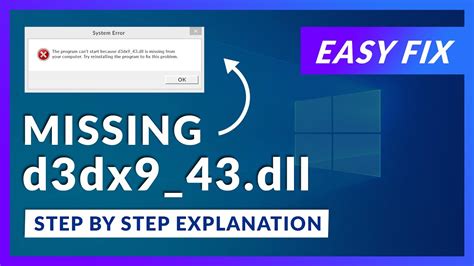 How to Fix D3dx9 43 dll Is Missing or Not Found Errors