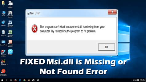 How to Fix Msi dll Is Missing or Not Found Errors