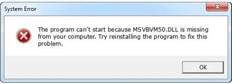 How to Fix Msvbvm50 dll Is Missing or Not Found Errors