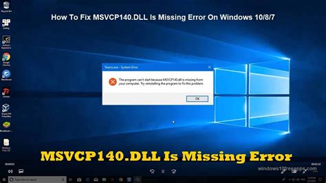 How to Fix Origin MSVCP140.dll Missing Error Mos Tech Tips