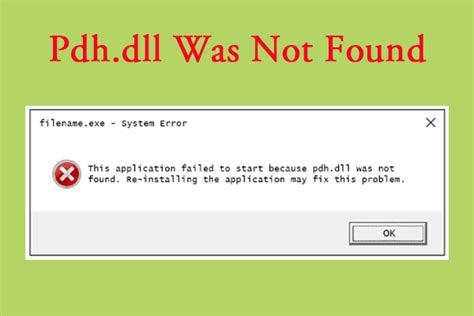 How to Fix Pdh dll Not Found or Missing Errors
