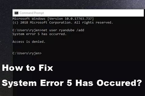 How to Fix System Error 5 Has Occurred on Windows 10 8 and 7