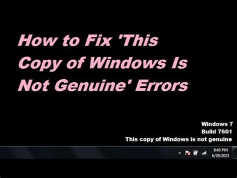 How to Fix This Copy of Windows Is Not Genuine Errors