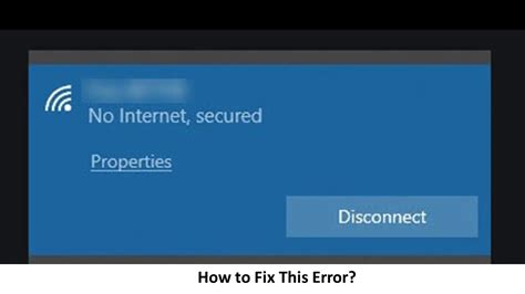 How to Fix a No Internet Secured Connection Error