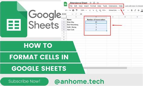 How to Format Cells in Google Sheets YouTube