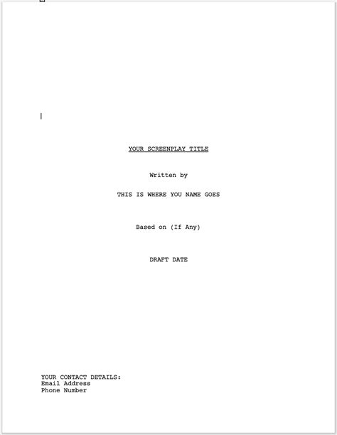 How to Format Your Screenplay Title Page