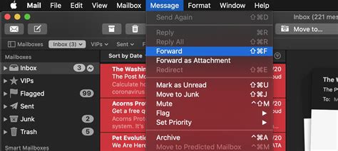 How to Forward Multiple Emails From a Mac
