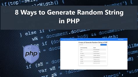 How to Generate a Random String with PHP - W3docs