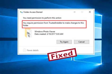 How to Get Permission From Trustedinstaller in Windows 10