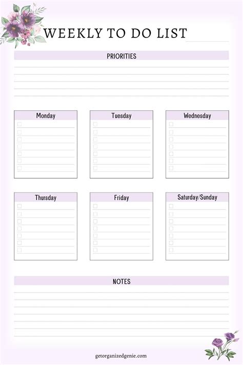 How to Get Your Helpful Weekly To Do List Printable Out There Blog