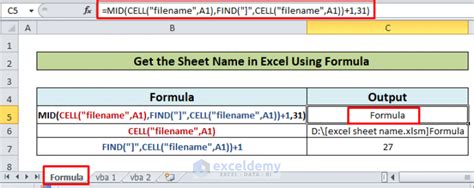How to Get the Current Sheet Name How To Excel