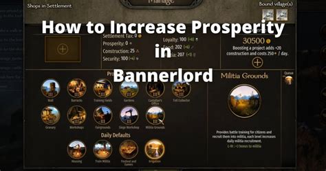 How to Increase Prosperity in Bannerlord - Nerd Lodge