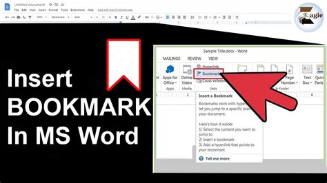 How to Insert Bookmark in Word YouTube