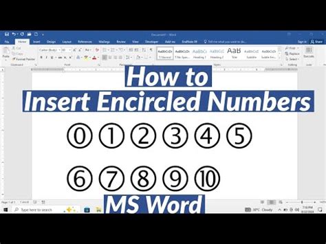 How to Insert Circled Numbers In MS Word YouTube