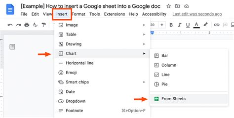 How to Insert Google Sheet in Google Doc