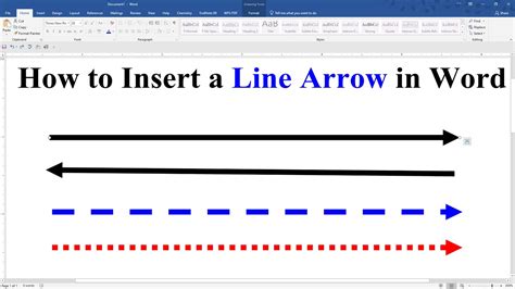How to Insert Line Arrow in Word (Microsoft) YouTube