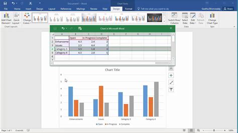 How to Insert a Chart into a document in Word 2016 YouTube