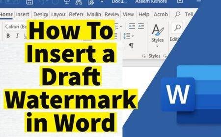 How to Insert a Draft watermark into Microsoft Word Documents