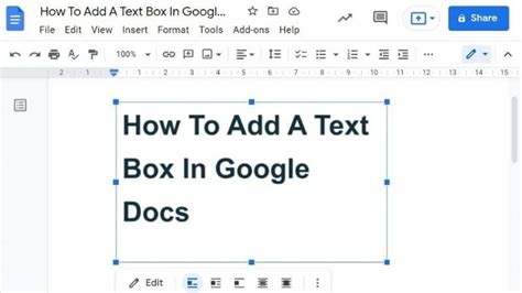 How to Insert a Text Box in Google Docs