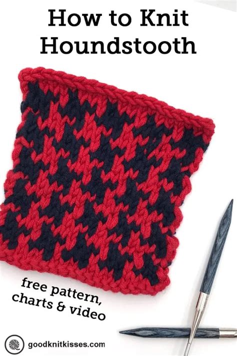 How to Knit Houndstooth (Free Stitch Pattern with Video)