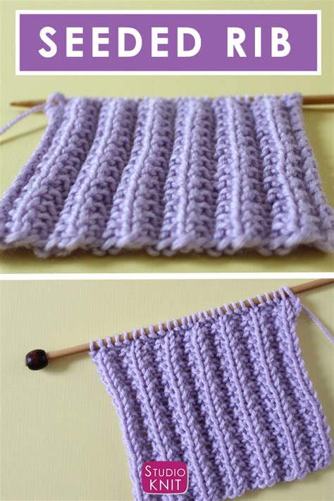 How to Knit the Seeded Rib Stitch Pattern with Studio Knit Rib stitch