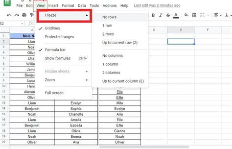 How to Lock or Freeze a Row in Google Sheets