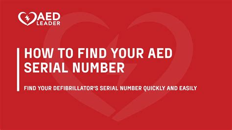 How to Look Up Your AED Serial Number by Brand