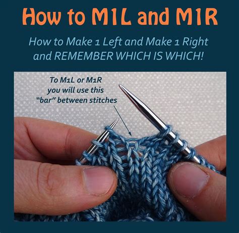 How to M1L and M1R and remember which is which!! Knitting terms