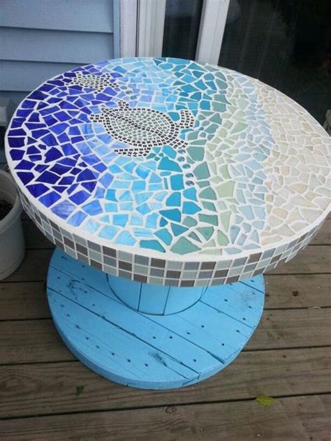 How to Make A Sea Glass Mosaic Table Craft projects for every fan!