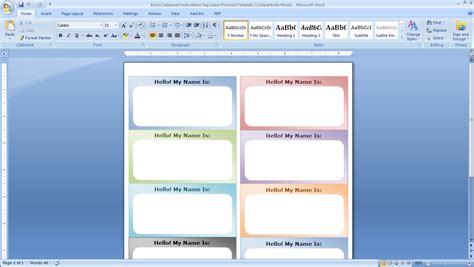 How to Make Name Tags in Microsoft Word