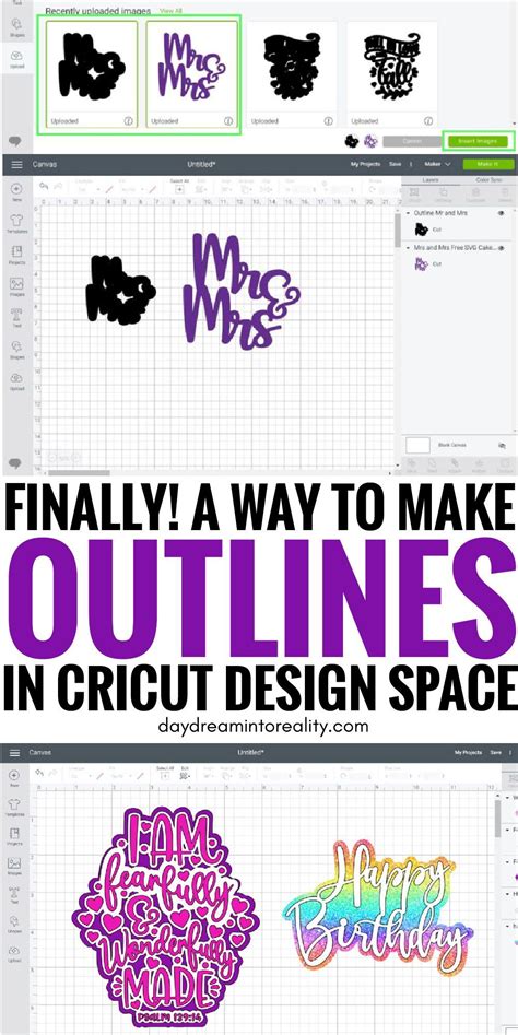 How to Make Outlines/Shadows to use in Cricut Design Space