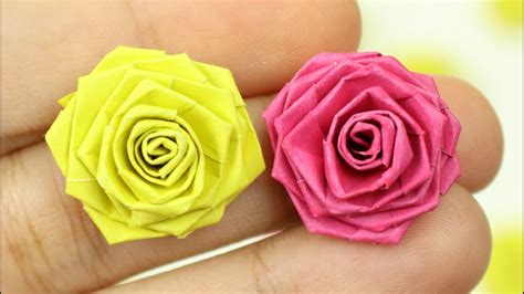 How to Make Small Rose Flower with Paper - YouTube