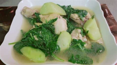 How to Make Tinola with Chayote / Sayote and Spinach - YouTube