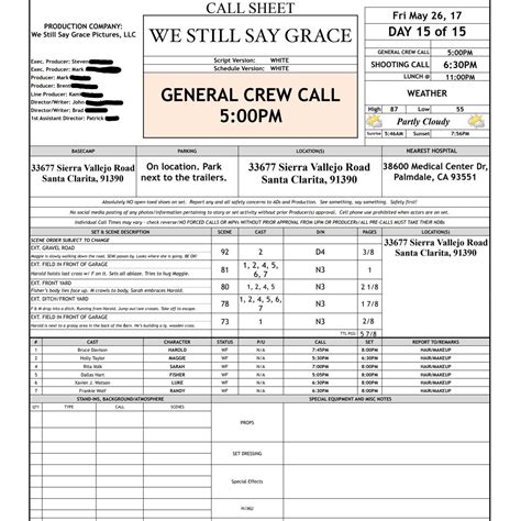 How to Make a Call Sheet